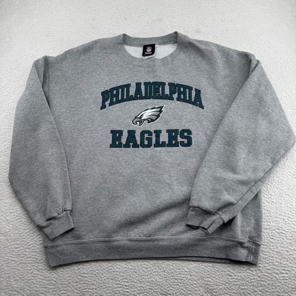 Vintage NFL Philadelphia Eagles Sweatshirt Mens Large Gray Crewneck Pullover Y2K